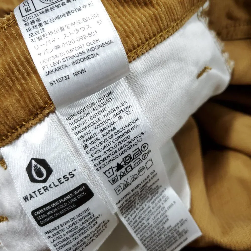 Levi's 94 Baggy Corduroy Brown Straight Leg Loose Pants Y2K 90s Size 33 x 31 - Picture 8 of 12